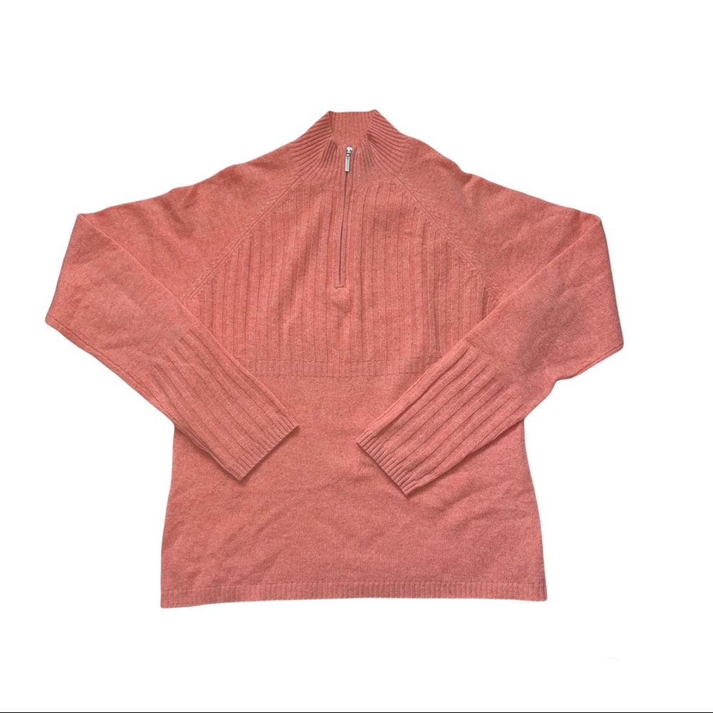 Magaschoni Half Zip Sweater Coral Cashmere